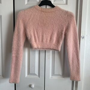 Fuzzy Pink Crop Top